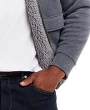 Sherpa Lined Bomber Jacket in Storm Blue