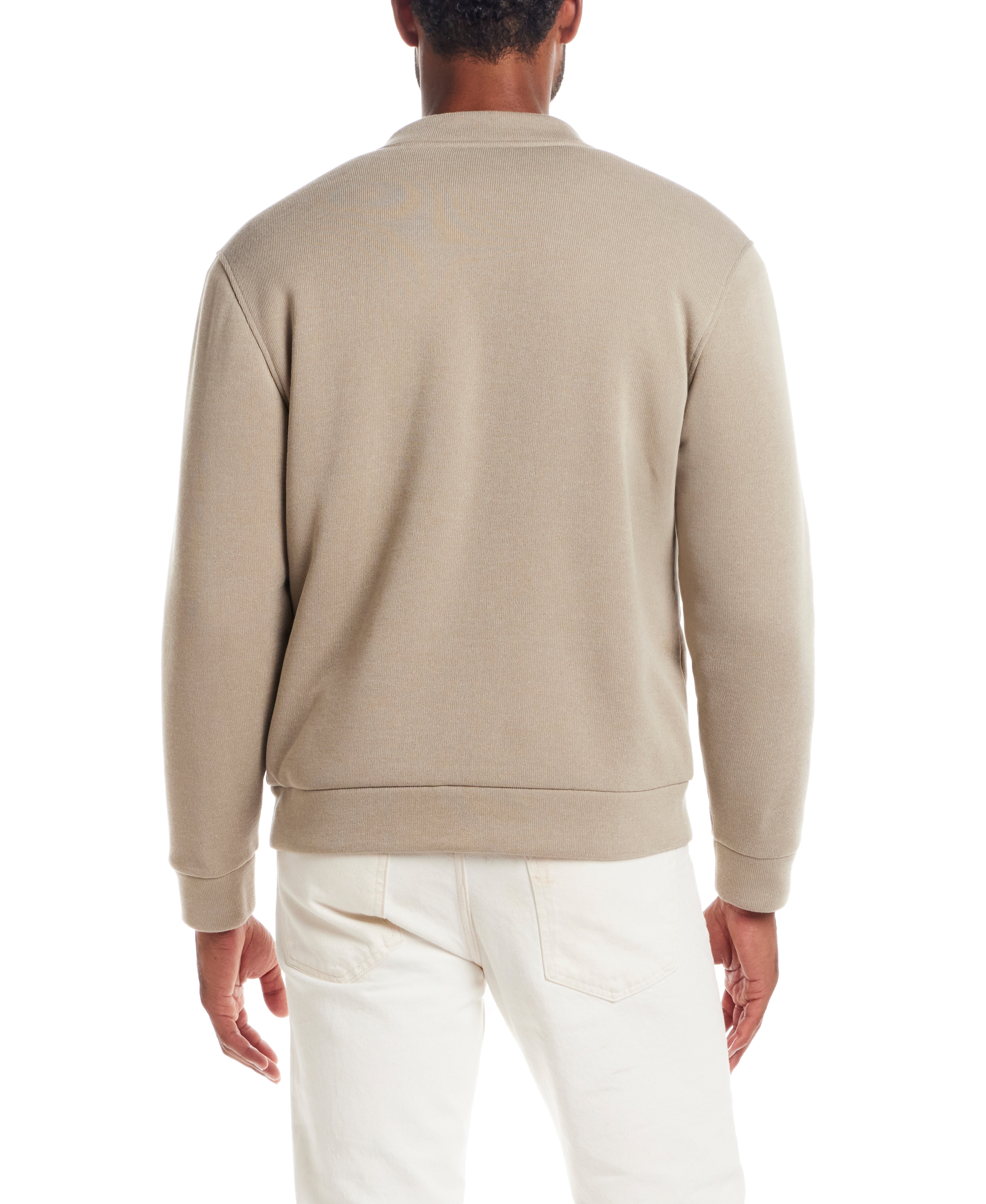 Sherpa Lined Bomber Jacket in Abbey Stone