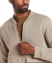 Sherpa Lined Bomber Jacket in Abbey Stone