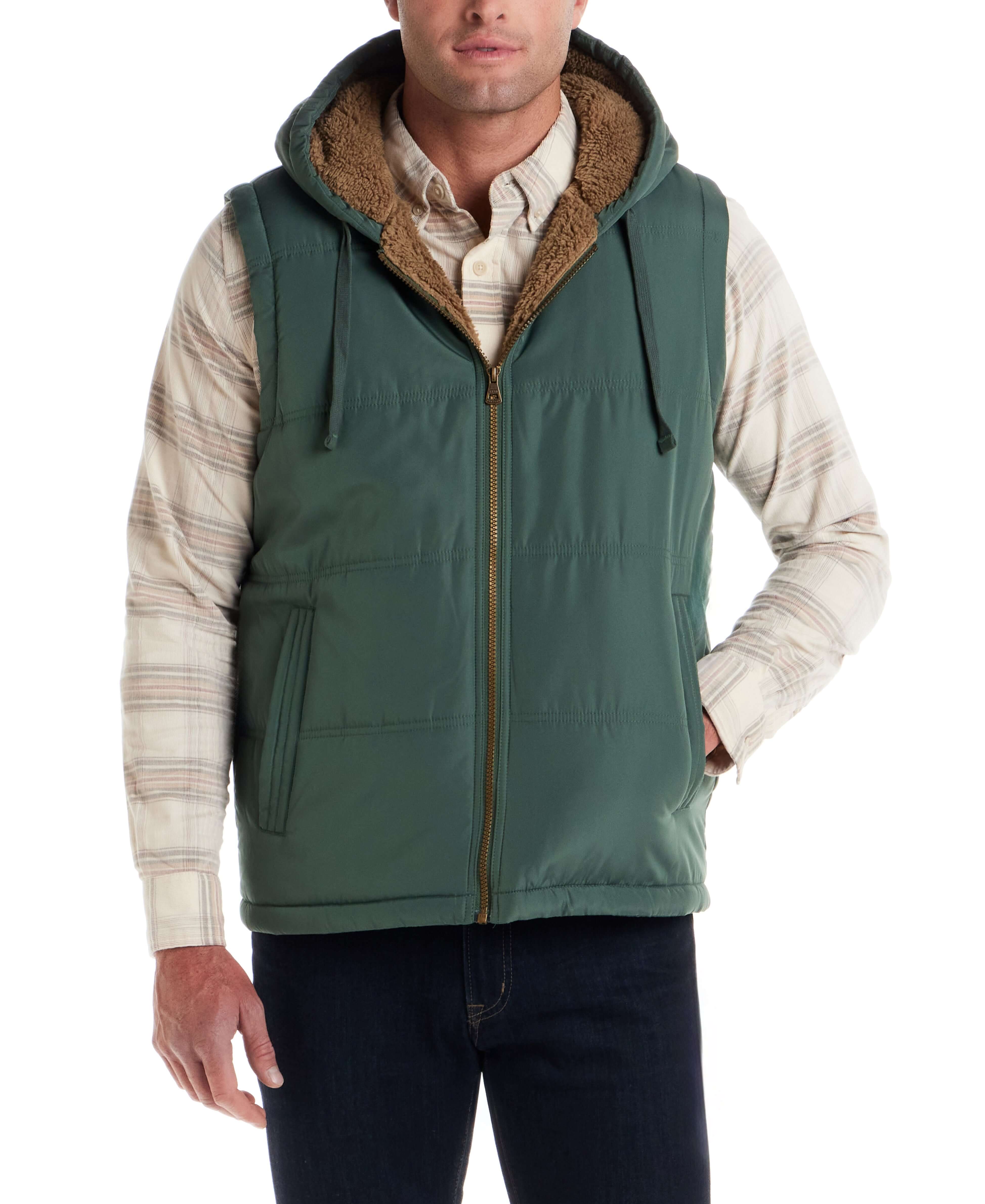 Hooded Puffer Vest in Duck Green | Weatherproof® Vintage