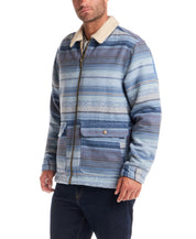 Berber Lined Southwest Rancher Jacket in Dusty Blue