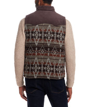 Western Printed Vest in Chocolate Torte