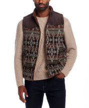 Western Printed Vest in Chocolate Torte