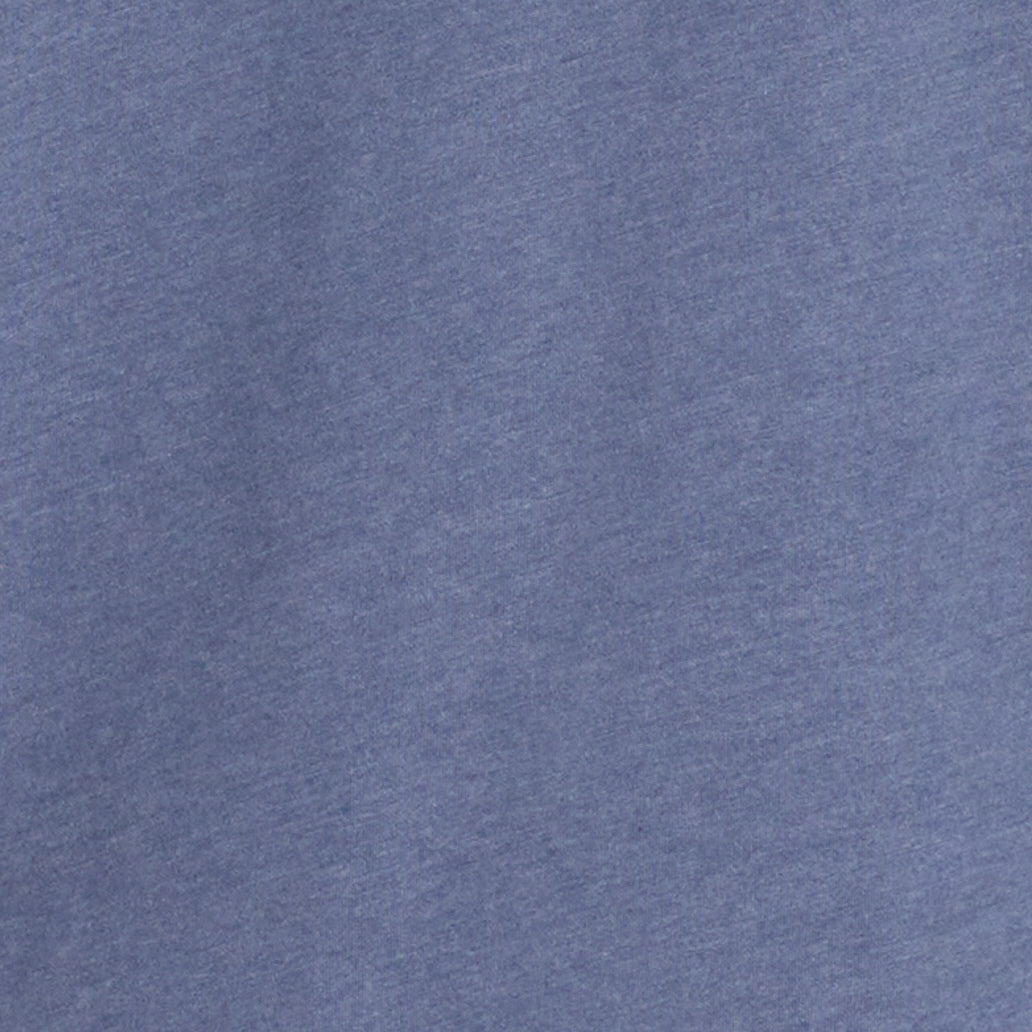 Long Sleeve Brushed Jersey Henley In Medium Blue Heather