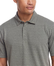 Short Sleeve Jacquard Polo Shirt In Sea Spray Hthr