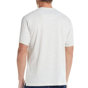 Short Sleeve Melange Henley In Oatmeal | Crafted Knits | Weatherproof Vintage