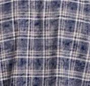 Long Sleeve Chalk Distressed Flannel Plaid in Sargasso Sea