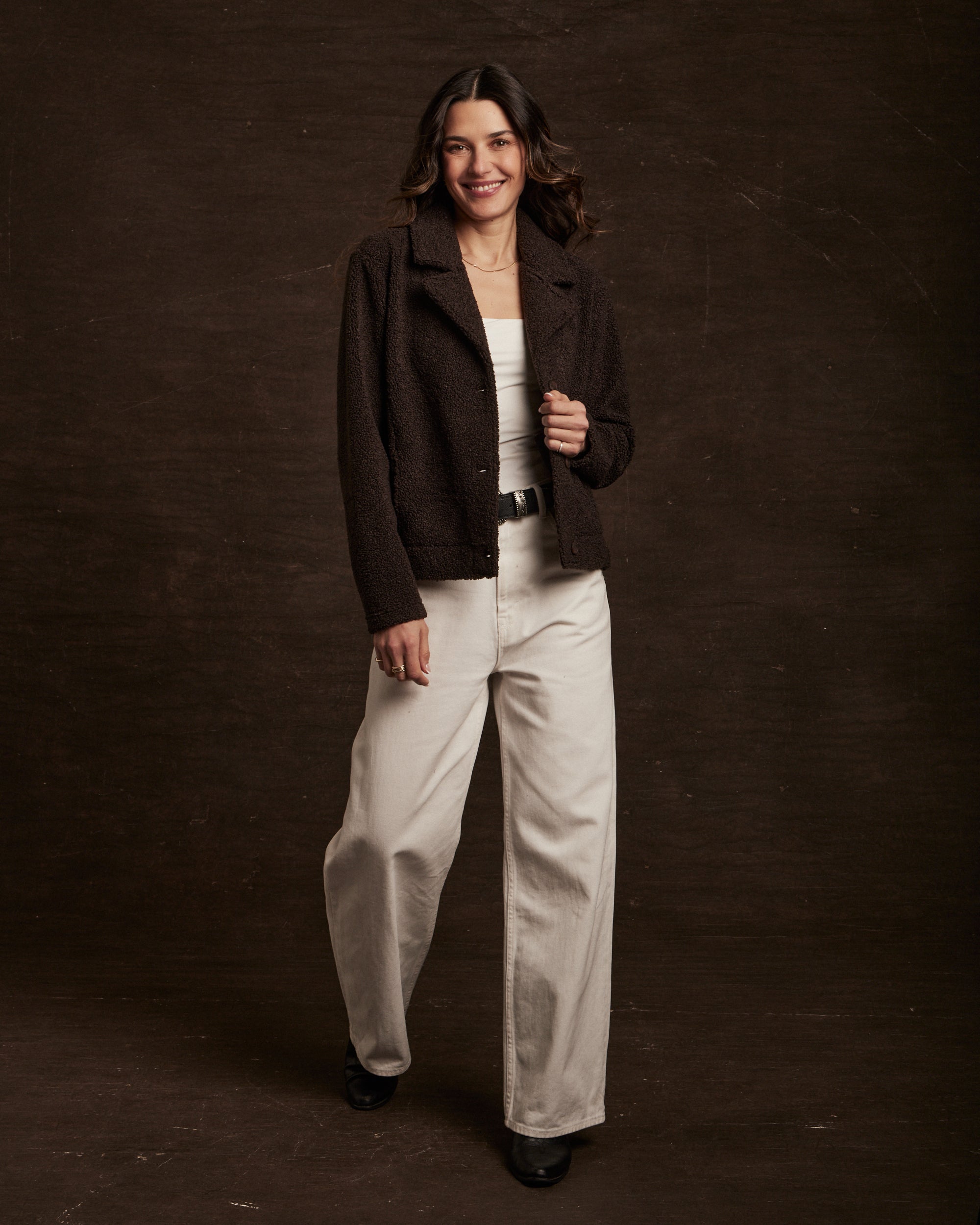 Women's Teddy Fleece Jacket in Chocolate