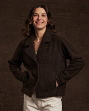 Women's Teddy Fleece Jacket in Chocolate