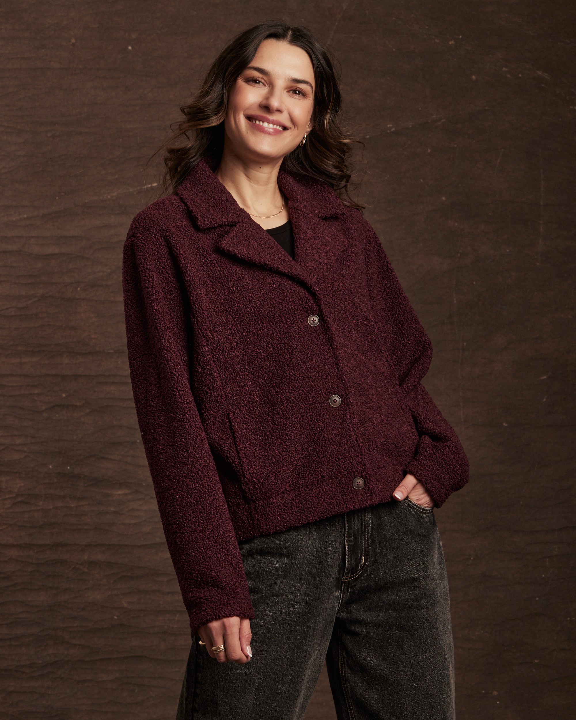 Women's Teddy Fleece Jacket in Fig