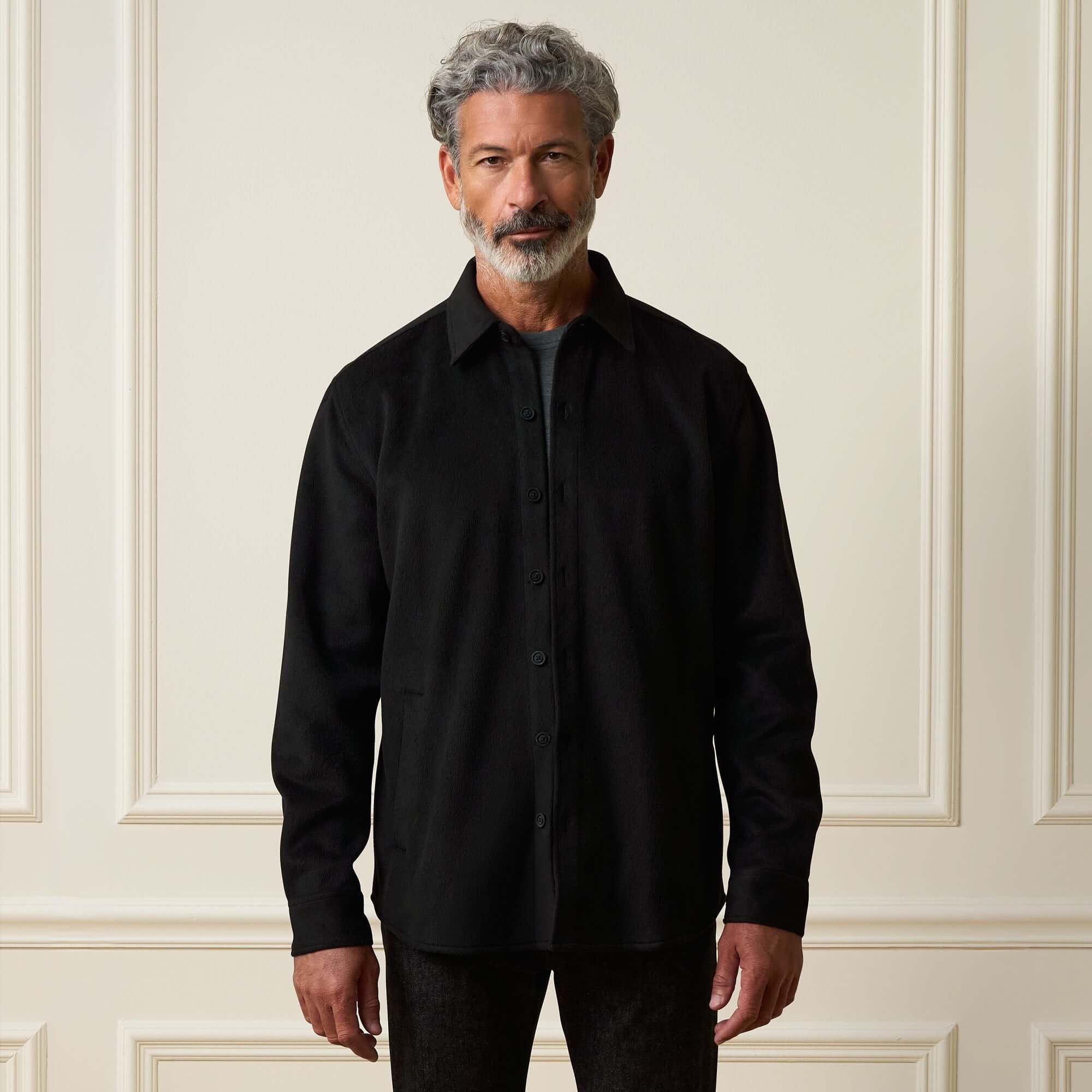 Faux Wool Shirt Jacket in Black | Weatherproof® Vintage