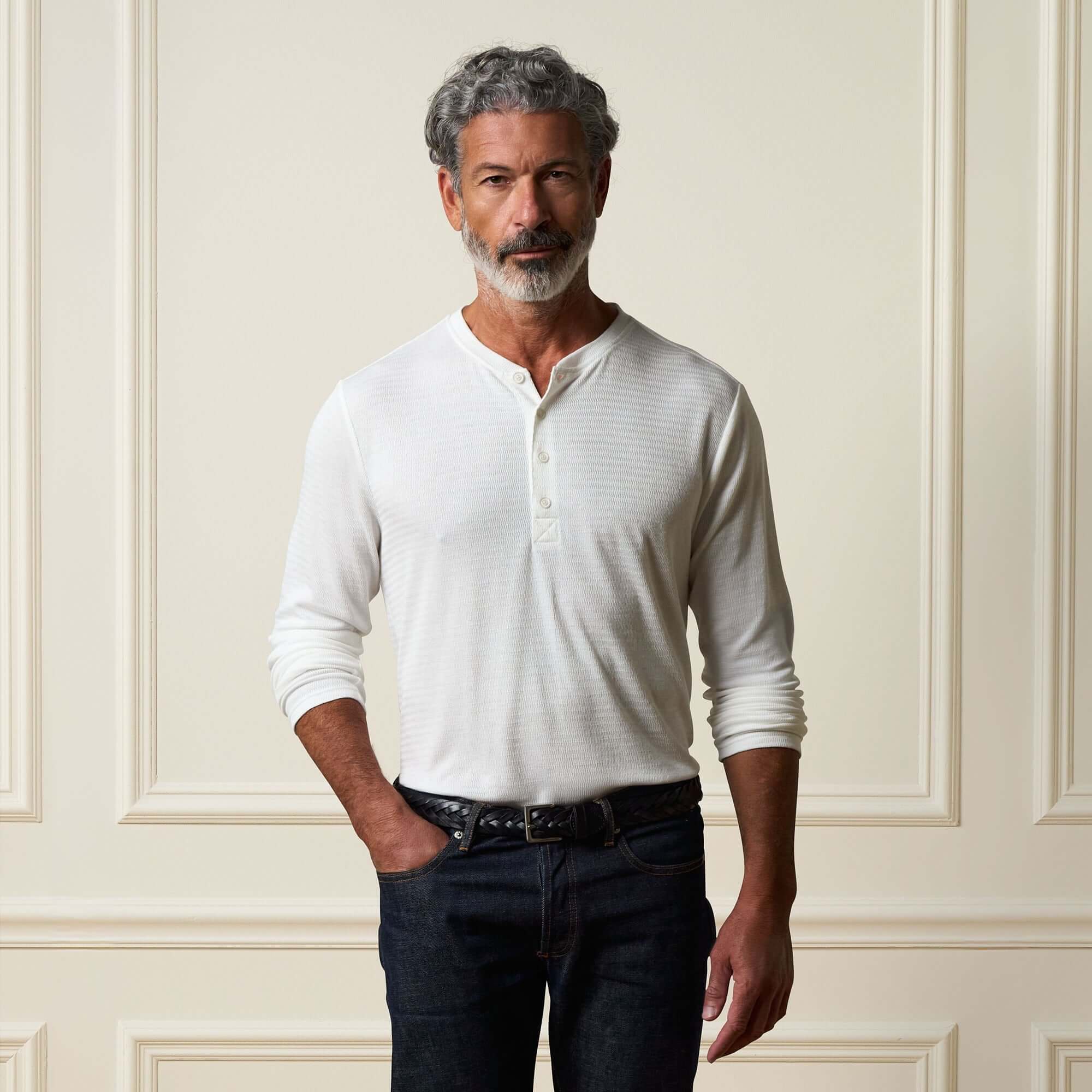 vintage dress shirts for men The Antibes Crochet Polo Shirt