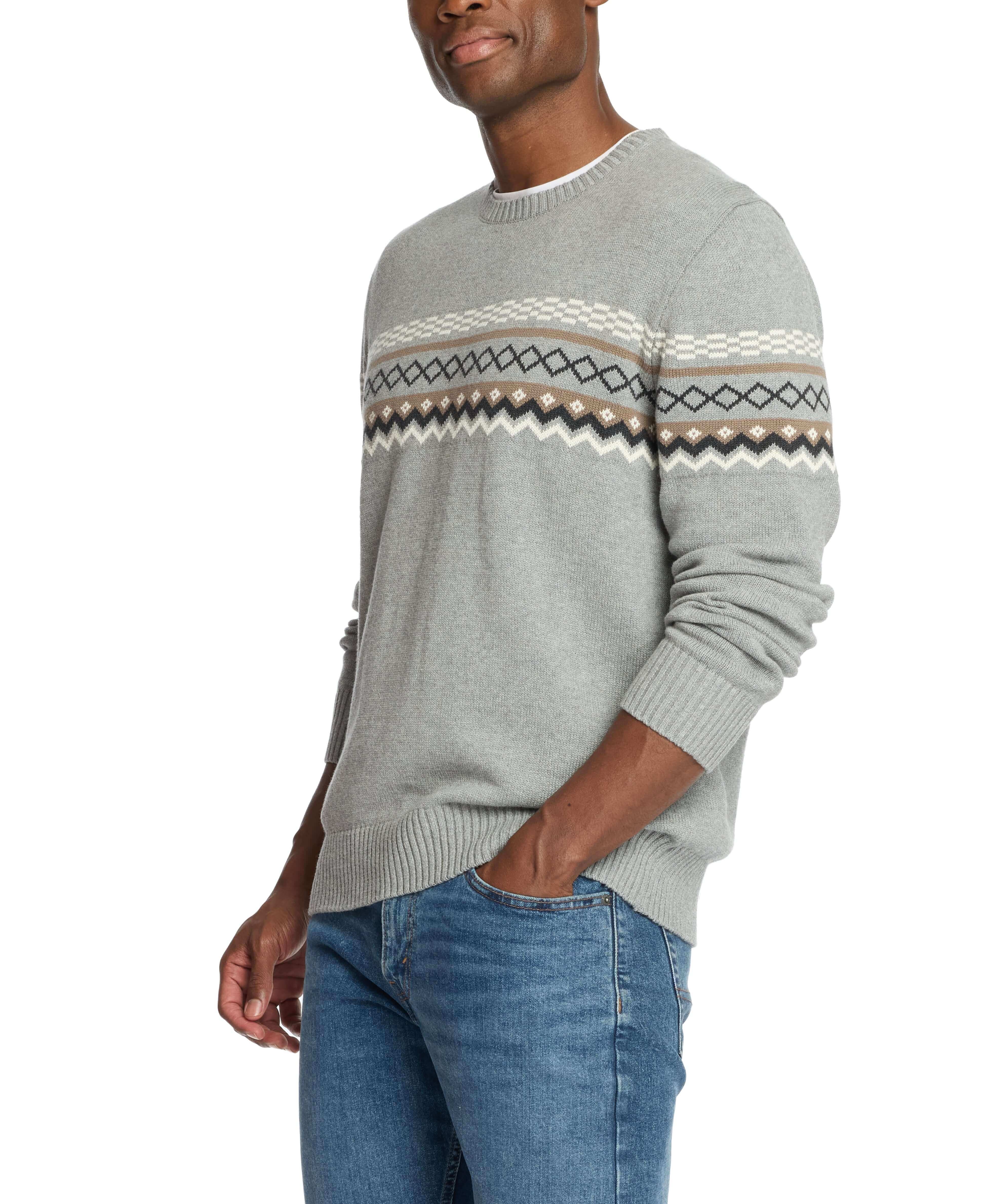 Nordic Crewneck Sweater in Pale Grey, featuring classic design and comfortable fit, perfect for casual wear.