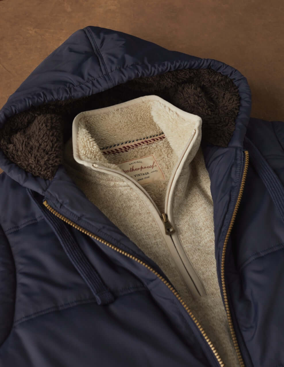 Hooded Vest Fleece Lined Puffer Vest Dynamo Men's Navy Blue Plus