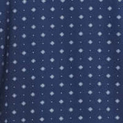 Short Sleeve Allover Print Jersey Polo In Dress Blues fabric detail showcasing compass mini print pattern