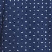 Short Sleeve Allover Print Jersey Polo In Dress Blues fabric detail showcasing compass mini print pattern
