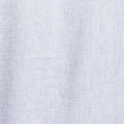 Close-up of light blue linen fabric, showcasing its texture and fine weave, ideal for comfortable shirts.