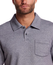 Short Sleeve Twill Polo in Peacoat Navy featuring a classic design, 2 button placket, and chest pocket.