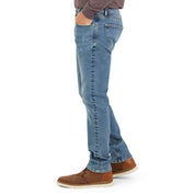 Slim fit denim jeans in cracked ice, featuring stretch fit and premium cotton for comfort and style.