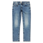 Slim fit cracked ice denim jeans with All-Way stretch for comfort and premium cotton blend design.