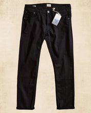 Slim fit jet black denim jeans made with premium cotton and 2% spandex for comfort and style.