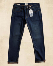 Slim fit denim jeans in moon shadow with all-way stretch for comfort and premium cotton blend.