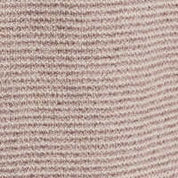 Close-up of the striped texture in a brown twist knit sweater fabric, showcasing its cozy design.