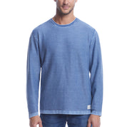 Twill Stonewash Sweater in Blue Mirage, featuring a classic roll-neck and airy twill stitch, ideal for year-round wear.