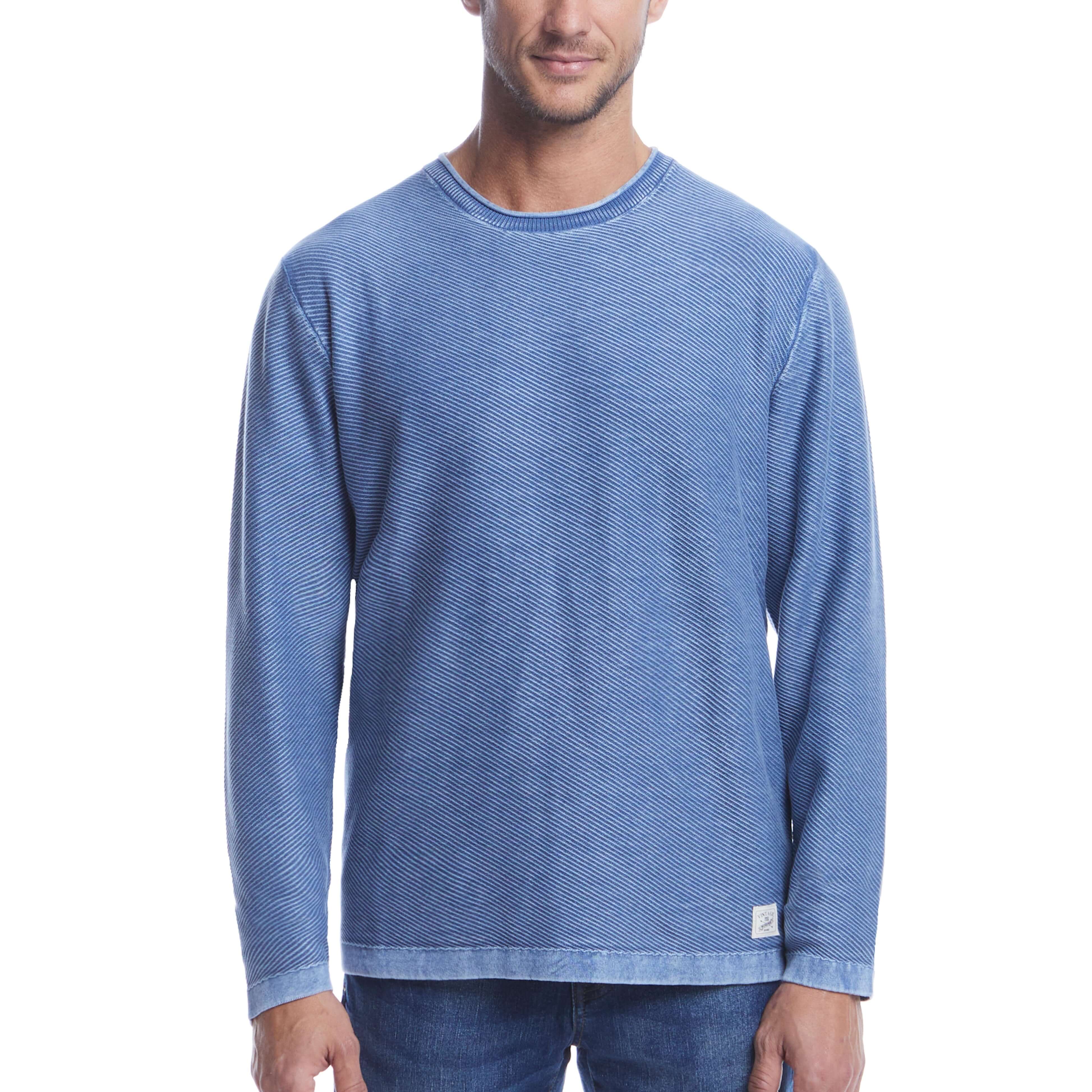 Twill Stonewash Sweater in Blue Mirage, featuring a classic roll-neck and airy twill stitch, ideal for year-round wear.