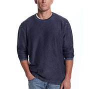 Twill Stonewash Sweater in Blue Nights on a male model, featuring a classic roll-neck and airy fabric texture.