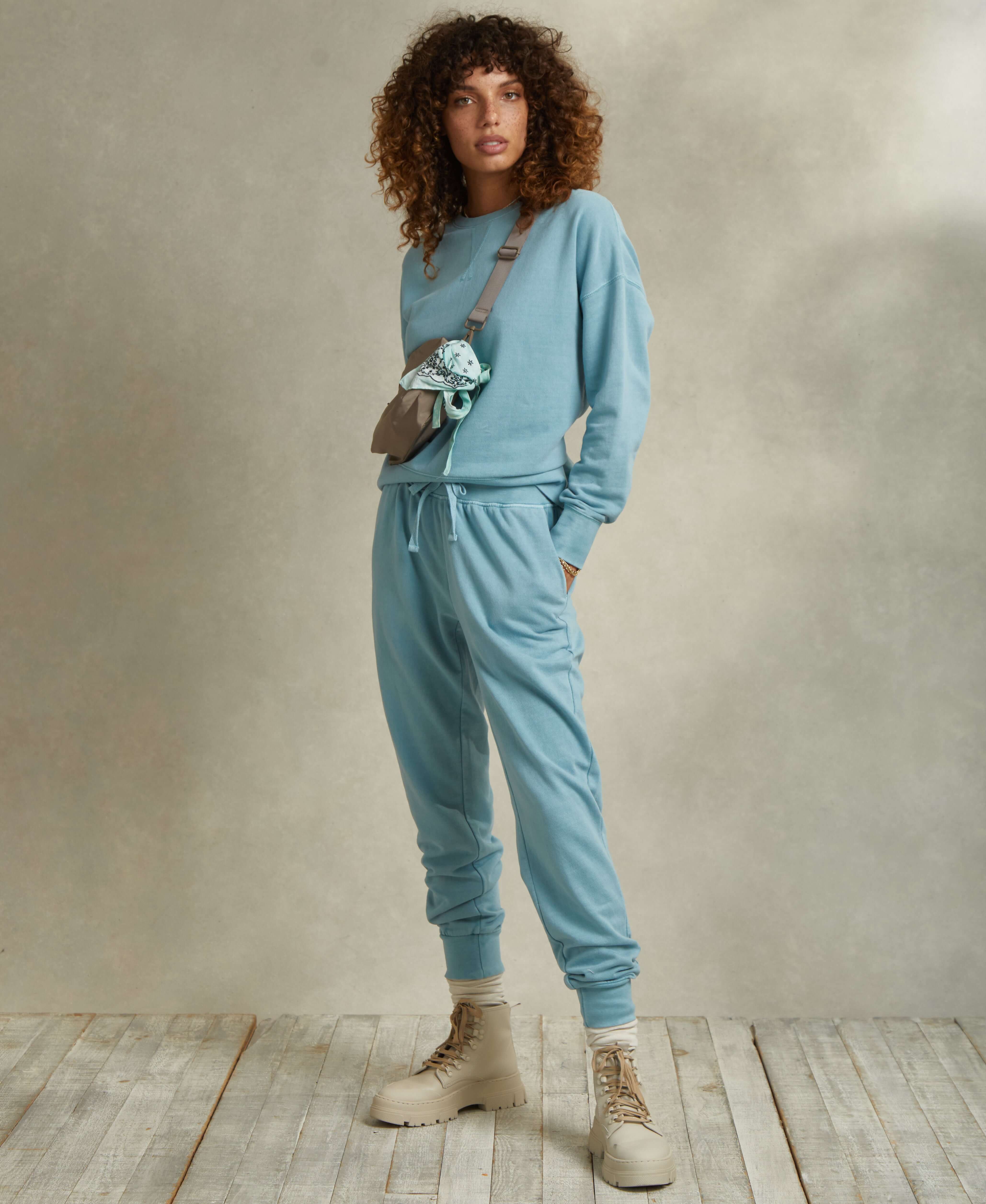 Women's Sunwashed French Terry Jogger Adriatic Blue