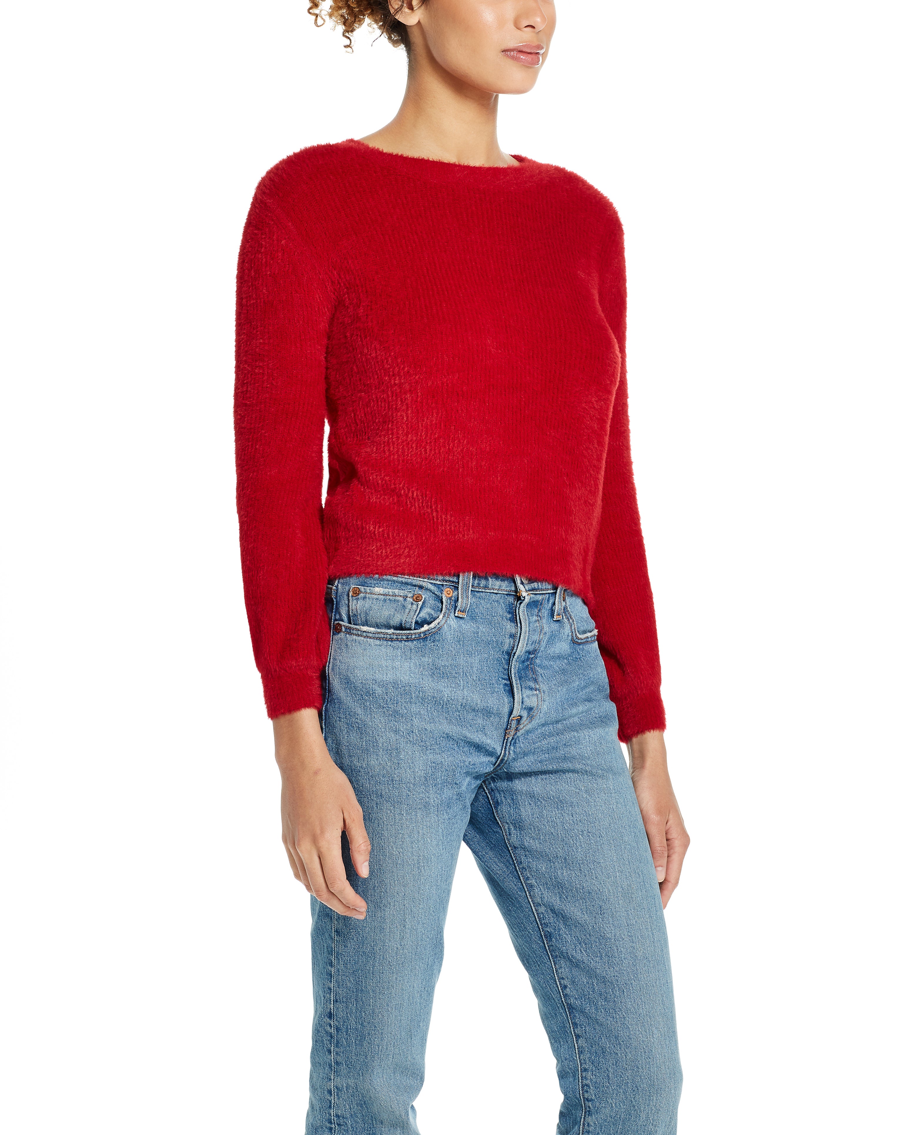 Eyelash Sweater In Red