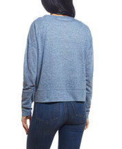 Texture Melange Sweater In Blue