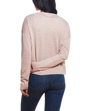 Texture Melange Sweater In Pink