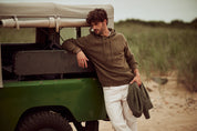 Boucle Hoodie Sweater in Moss