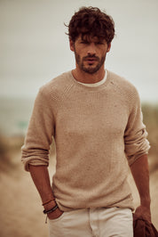 Waffle Crewneck Sweater in Fawn