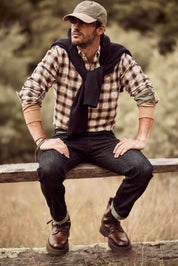 Long Sleeve Brushed Flannel in Merlot