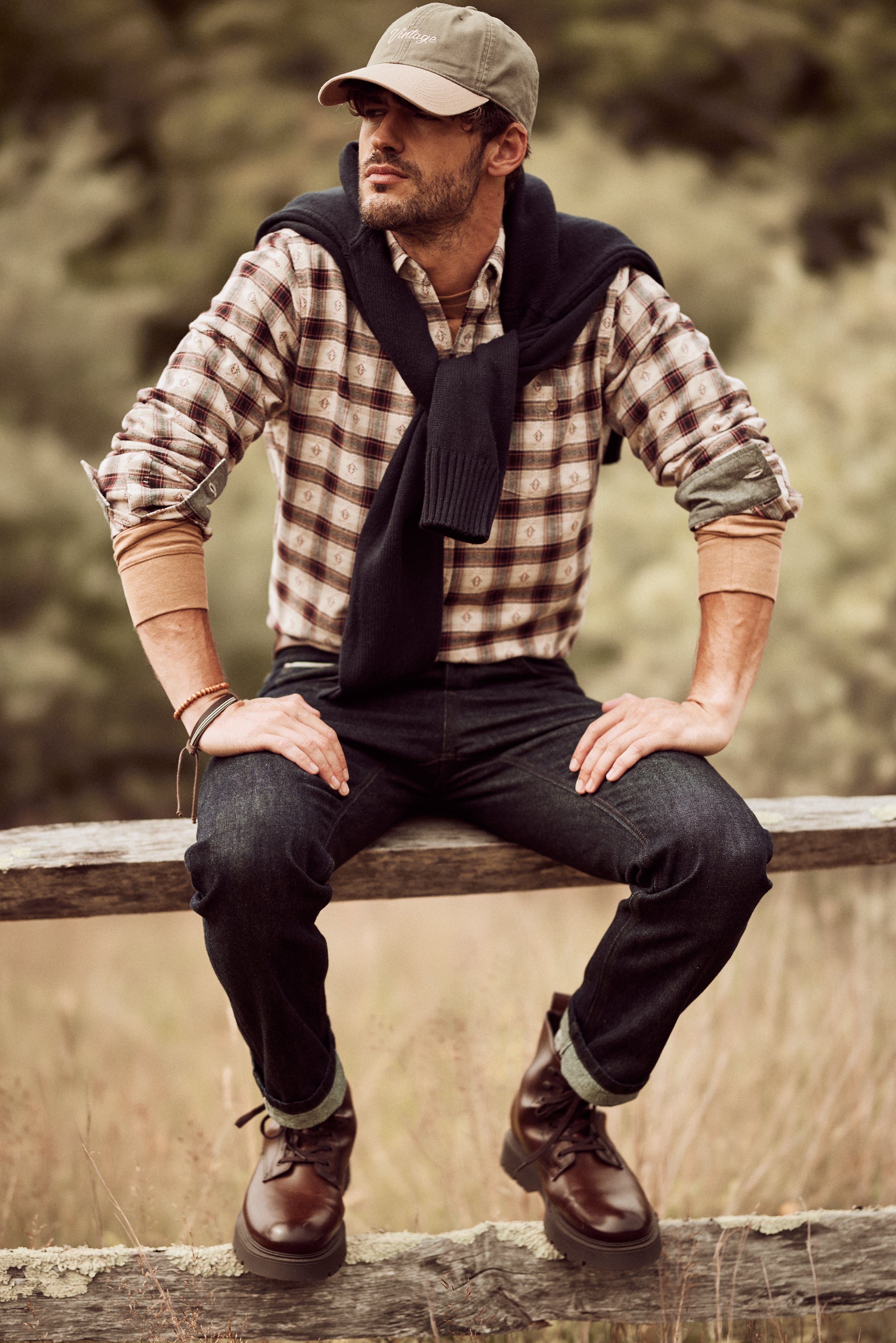 Long Sleeve Brushed Flannel in Merlot