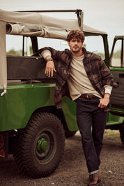 Southwest Unlined Jacquard Overshirt in Chocolate Torte
