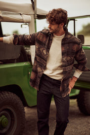 Southwest Unlined Jacquard Overshirt in Chocolate Torte