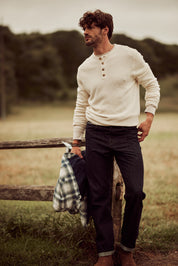 Soft Touch Vertical Stitch Sweater in Natural