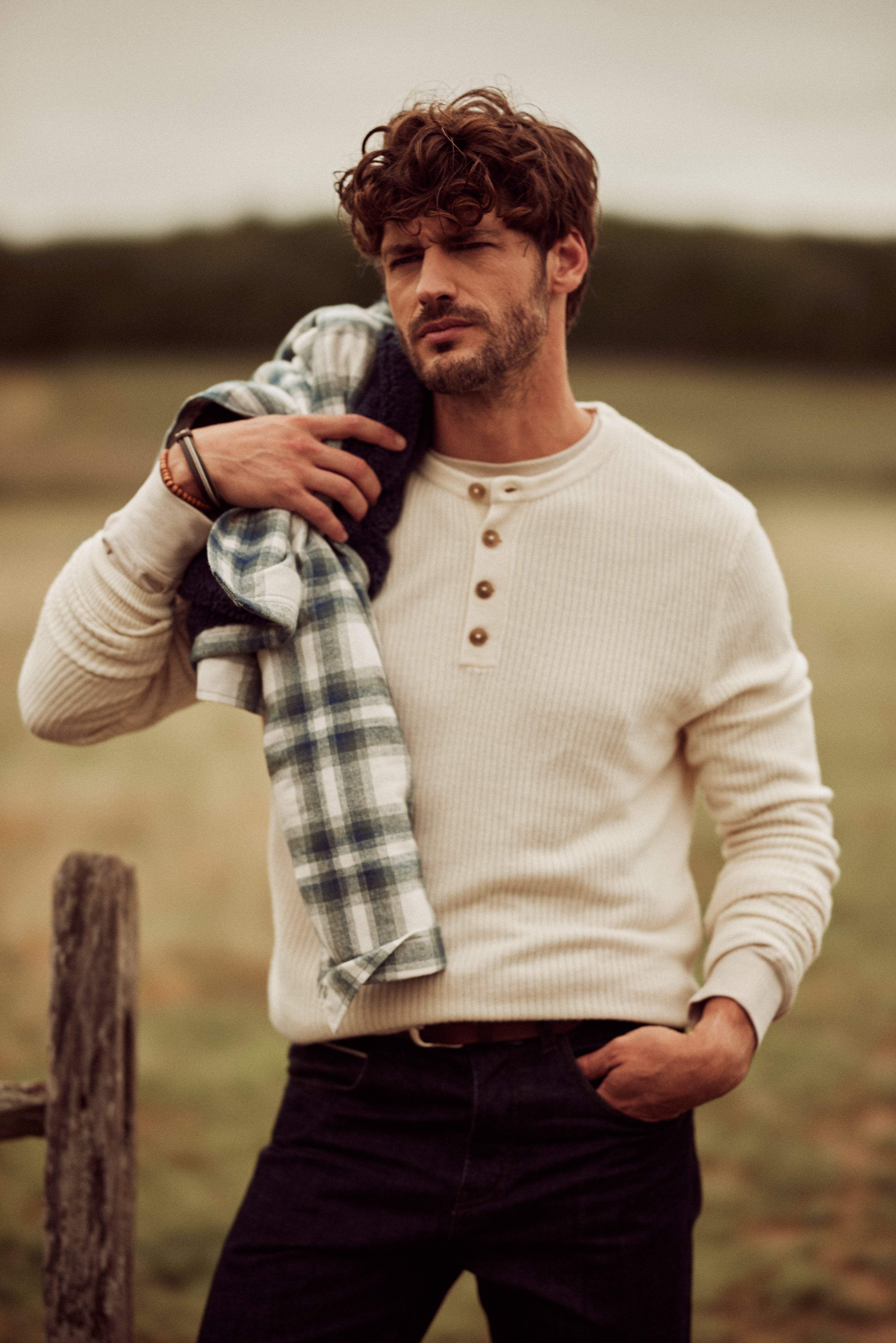 Soft Touch Vertical Stitch Sweater in Natural