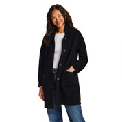 Chenille Sweater Coat in Black
