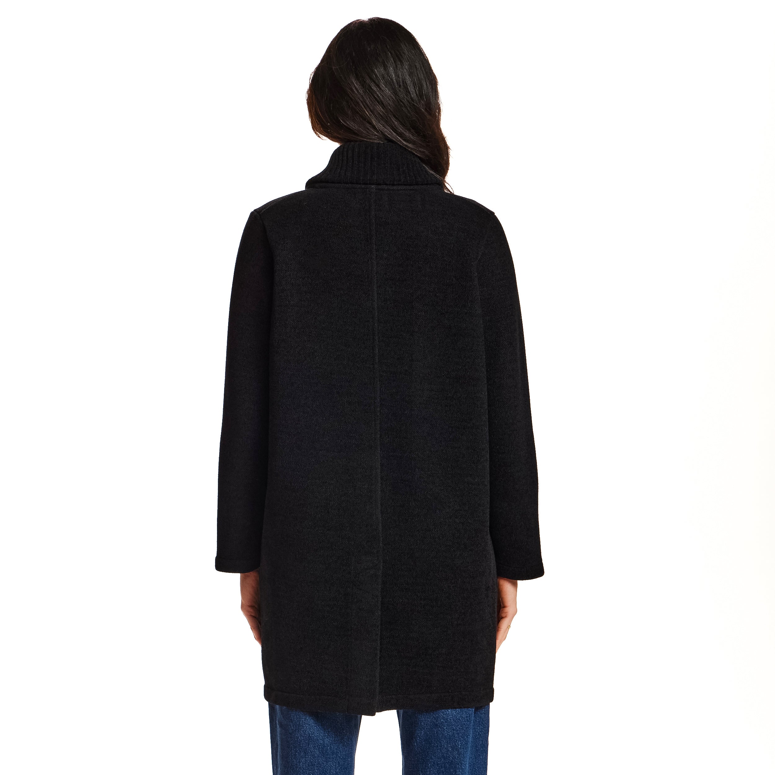 Chenille Sweater Coat in Black
