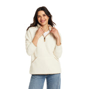 Women's Teddy Sherpa Quarter Zip Pullover in Cream