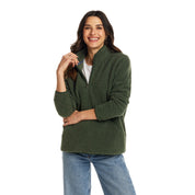 Women's Teddy Sherpa Quarter Zip Pullover in Green