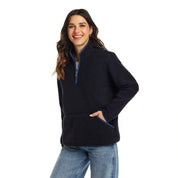 Women's Teddy Sherpa Quarter Zip Pullover in Navy