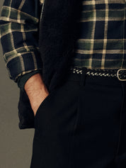 Brushed Waffle Plaid Shirt in Sky Captain