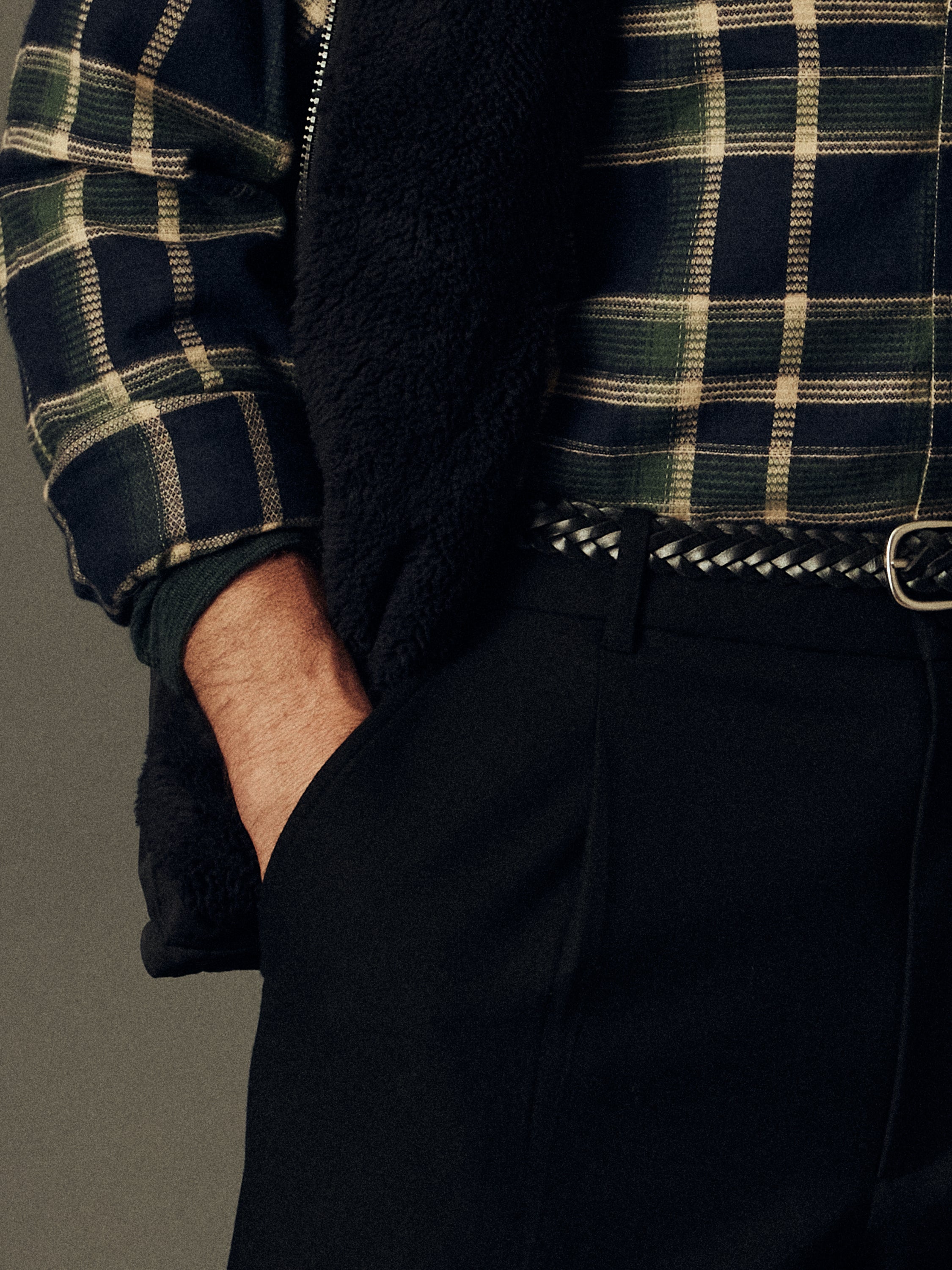 Brushed Waffle Plaid Shirt in Sky Captain