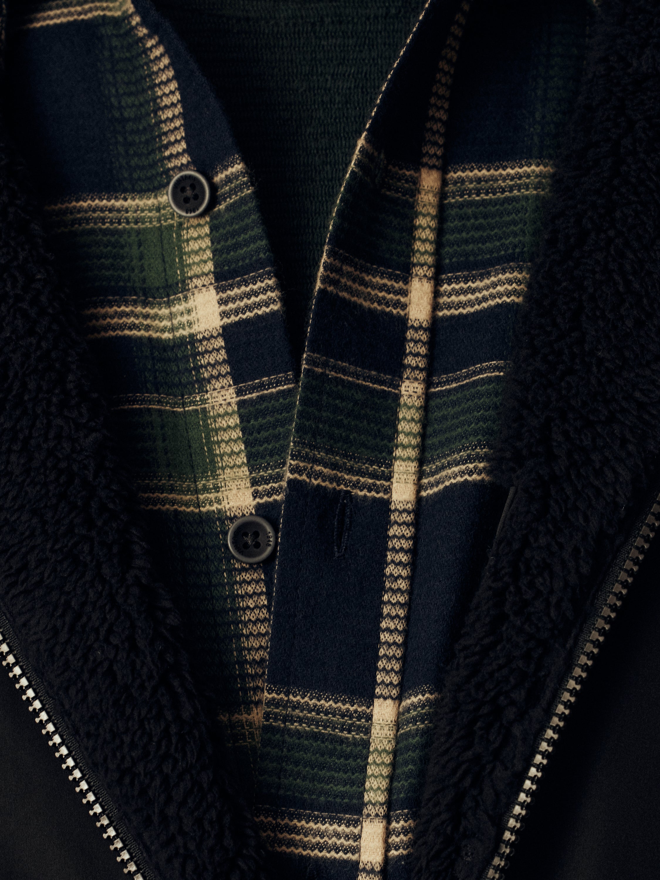 Brushed Waffle Plaid Shirt in Sky Captain